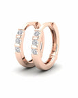 14K Rose Gold Earrings 0.12 Carat Stone