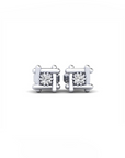 14K White Gold Earrings 0.03 Carat Stone