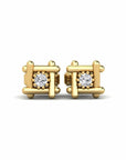 14K Yellow Gold Earrings 0.03 Carat Stone