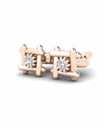 14K Rose Gold Earrings 0.03 Carat Stone