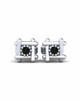 14K White Gold Earrings 0.03 Carat Stone