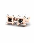 14K Rose Gold Earrings 0.03 Carat Stone