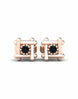 14K Rose Gold Earrings 0.03 Carat Stone