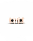 14K Rose Gold Earrings 0.03 Carat Stone