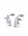 14K White Gold Earrings 0.07 Carat Stone