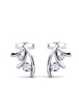 14K White Gold Earrings 0.07 Carat Stone