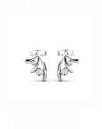 14K White Gold Earrings 0.07 Carat Stone