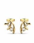 14K Gold Earrings 0.07 Carat Stone