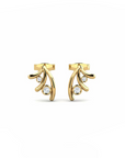 14K Gold Earrings 0.07 Carat Stone