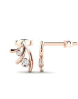 14K Rose Gold Earrings 0.07 Carat Stone