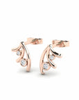 14K Rose Gold Earrings 0.07 Carat Stone