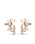 14K Rose Gold Earrings 0.07 Carat Stone