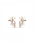 14K Rose Gold Earrings 0.07 Carat Stone