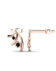 14K Rose Gold Earrings 0.07 Carat Stone