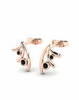 14K Rose Gold Earrings 0.07 Carat Stone