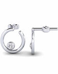 14K White Gold Earrings 0.06 Carat Stone