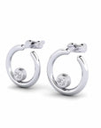 14K White Gold Earrings 0.06 Carat Stone