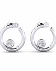 14K White Gold Earrings 0.06 Carat Stone