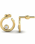 14K Yellow Gold Earrings 0.06 Carat Stone