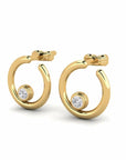 14K Yellow Gold Earrings 0.06 Carat Stone