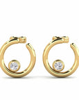 14K Yellow Gold Earrings 0.06 Carat Stone