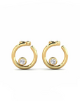 14K Yellow Gold Earrings 0.06 Carat Stone