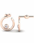 14K Rose Gold Earrings 0.06 Carat Stone