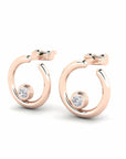 14K Rose Gold Earrings 0.06 Carat Stone