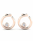 14K Rose Gold Earrings 0.06 Carat Stone