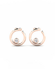 14K Rose Gold Earrings 0.06 Carat Stone