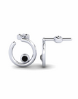 14K White Gold Earrings 0.06 Carat Stone