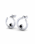 14K White Gold Earrings 0.06 Carat Stone