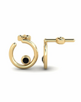 14K Yellow Gold Earrings 0.06 Carat Stone