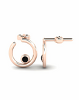 14K Rose Gold Earrings 0.06 Carat Stone