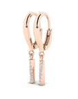 14K Rose gold earrings 0.12 carat White Diamonds