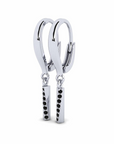 14K White gold earrings 0.12 carat Black Diamonds