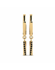 14K gold earrings 0.12 carat Black Diamonds