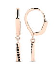 14K Rose gold earrings 0.12 carat Black Diamonds