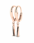 14K Rose gold earrings 0.12 carat Black Diamonds