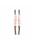 14K Rose gold earrings 0.12 carat Black Diamonds