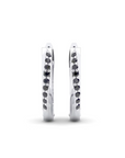 14K White gold earrings 0.15 carat Black Diamonds