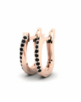 14K Rose gold earrings 0.15 carat Black Diamonds