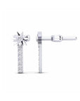 14K White Gold Earrings 0.10 Carat Stone