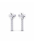 14K White Gold Earrings 0.10 Carat Stone