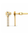 14K Yellow Gold Earrings 0.10 Carat Stone