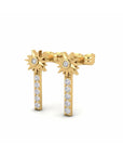 14K Yellow Gold Earrings 0.10 Carat Stone