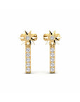 14K Yellow Gold Earrings 0.10 Carat Stone