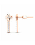 14K Rose Gold Earrings 0.10 Carat Stone