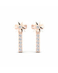 14K Rose Gold Earrings 0.10 Carat Stone