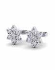 14K White Gold Earrings 0.13 Carat Stone